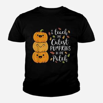 I Teach The Cutest Pumpkins In The Patch Halloween Kid T-Shirt - Seseable