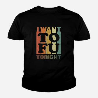I Want Tofu Tonight Retro Funny Vegan Vegetarian Kid T-Shirt - Seseable