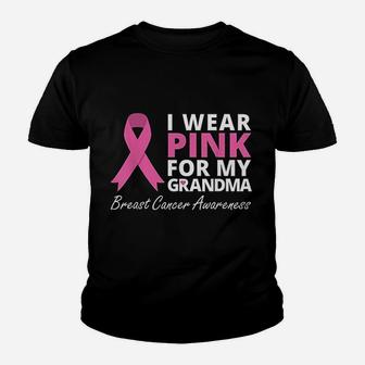 I Wear Pink For My Grandma Ribbon Family Love Kid T-Shirt - Seseable