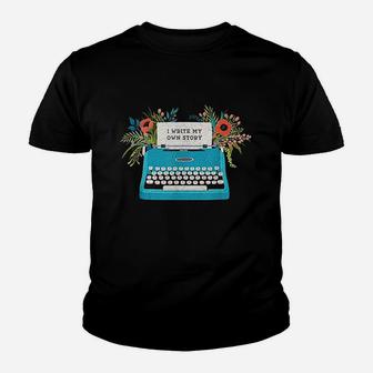 I Write My Own Story Vintage Typewriter Kid T-Shirt - Seseable