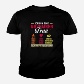 Ich Bin Ein Novemberfrau- Kinder T-Shirt - Seseable