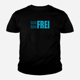 Ich Bin Frei Motiv Kinder Tshirt in Schwarz, Inspirierende Freiheit Tee - Seseable