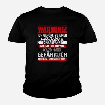 Ich Gehore Zu Einer Motorradfahrerin Kinder T-Shirt - Seseable