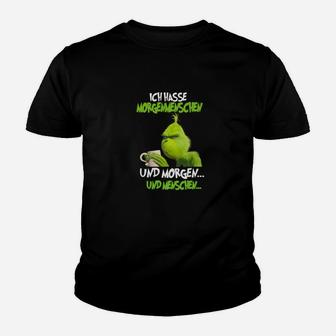 Ich Hasse Morgenleute Lustige Cartoon- Kinder T-Shirt - Seseable