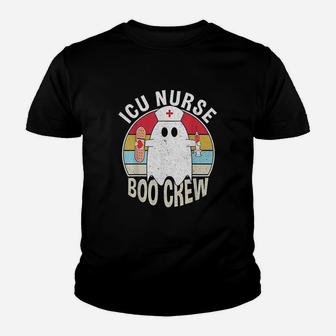 Icu Nurse Boo Crew Ghost Funny Retro Nursing Halloween Kid T-Shirt - Seseable