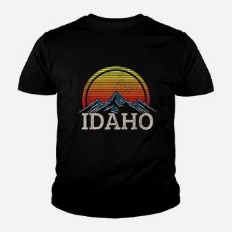 Idaho Vintage Mountains Retro Nature Hiking Souvenir Kid T-Shirt - Seseable