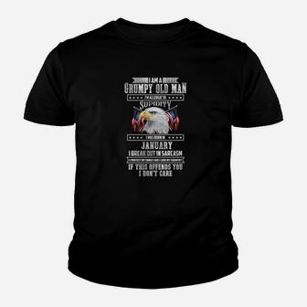 Im A Grumpy Old Man Born In January Fathers Day Gift Kid T-Shirt - Seseable