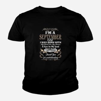 Im A September Girl Kid T-Shirt - Seseable