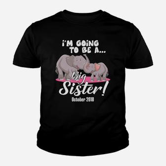 Im Going To Be A Big Sister October 2022 Elephan Kid T-Shirt - Seseable