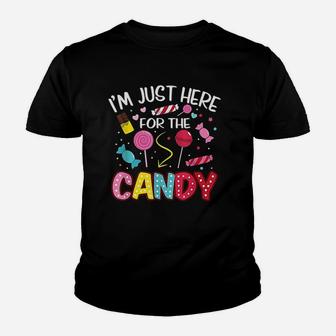 Im Just Here For The Candy Funny Halloween Food Kid T-Shirt - Seseable