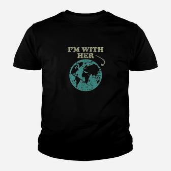 I'm With Her Global Warming Climate Change Earth Kid T-Shirt - Seseable