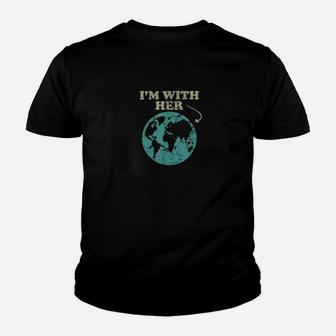 I'm With Her Global Warming Climate Change Earth Kid T-Shirt - Seseable