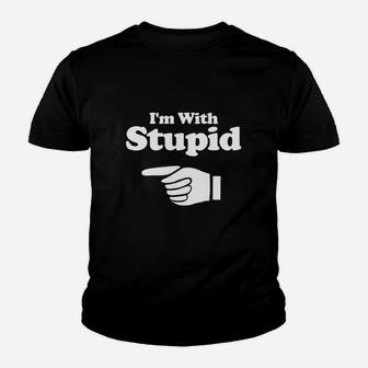 Im With Stupid Pair Couple Brother Sister Funny Kid T-Shirt - Seseable