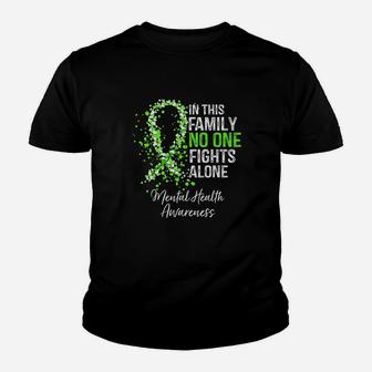 In This Family No One Fights Alone Mental Health Awareness Kid T-Shirt | Seseable CA
