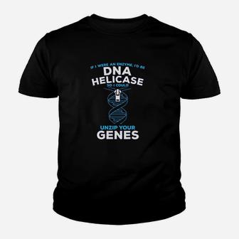 Instant Message Enzyme Dna Helicase Unzip Your Genes Funny Chemistry Science Humor Kid T-Shirt - Seseable