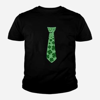 Irish Clover Tie St Patricks Day Shamrock Cool Kids Kid T-Shirt - Seseable