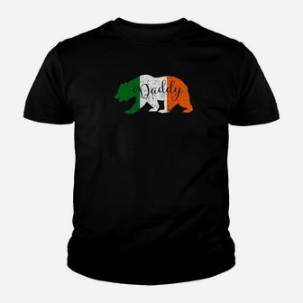 Irish Dad Daddy Bear St Patricks Ireland Flag Men Kid T-Shirt - Seseable