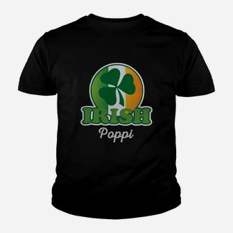 Irish Poppi Funny Family Shamrock St Patricks Day Gift Kid T-Shirt - Seseable