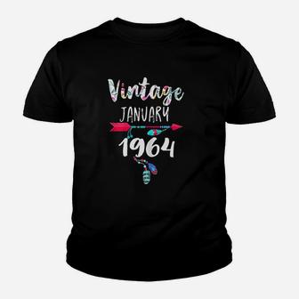 January Girls 1964 Birthday Gift 58thears Vintage Since 1964 Kid T-Shirt - Seseable