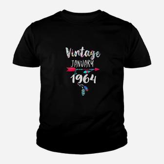 January Girls 1964 Birthday Gift 58thears Vintage Since 1964 Kid T-Shirt - Seseable