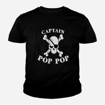 Jolly Roger Pirate Captain Pop Pop T-shirt For Grandpa Kid T-Shirt - Seseable