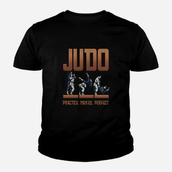 Judo Throw Design Mens Black T- Shirt Practice Mak Kid T-Shirt - Seseable