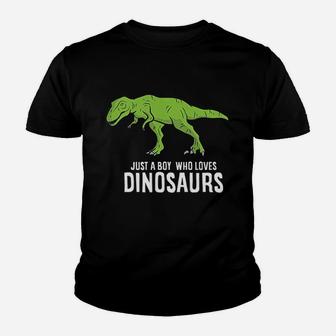 Just A Boy Who Loves Dinosaurs Cute Dinosaur Boy Kid T-Shirt - Seseable