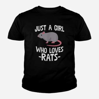 Just A Girl Who Loves Rats Rat Lover Gift Kid T-Shirt - Seseable