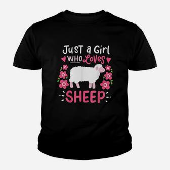 Just A Girl Who Loves Sheep Gift For Sheep Lovers Kid T-Shirt - Seseable