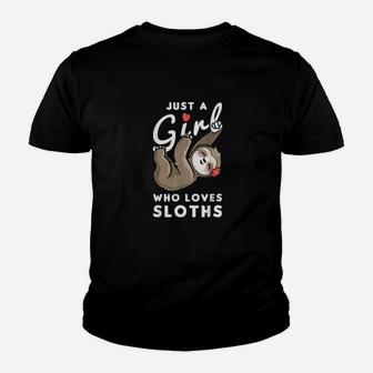 Just A Girl Who Loves Sloths For Sloth Lovers Kid T-Shirt - Seseable