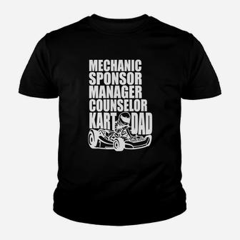 Karting Dad Shirt | Mechanic Sponsor Manager Counselor Kart Kid T-Shirt - Seseable