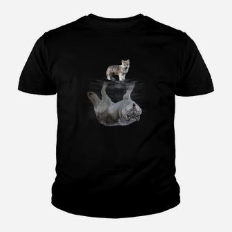 Katzen-Reflexion Schwarzes Kinder Tshirt, Künstlerisches Design für Katzenliebhaber - Seseable
