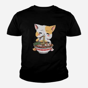 Kawaii Neko Ramen Cute Ramen Cat Japanese Noodle Funny Anime Kid T-Shirt - Seseable