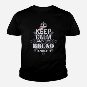 Keep Calm And Let Bruno Handle It Christmas Name Shirt Kid T-Shirt | Seseable UK