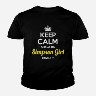 Keep Calm And Let The Simpson Girl Handle It Kid T-Shirt - Seseable