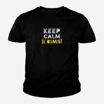 Keep Calm IT BIMS Schwarzes Kinder Tshirt, Slogan-Design für Geek-Kultur - Seseable