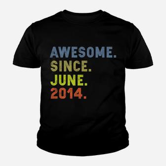 Kids Awesome Since June 2014 Vintage Birthday Gift Boys Girls Kid T-Shirt - Seseable