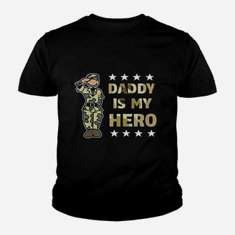 Kids Daddy Is My Hero Military, best christmas gifts for dad Kid T-Shirt - Seseable