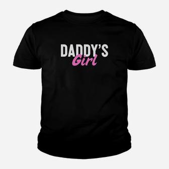 Kids Daddys Girl Pink Text Kids Fathers Day Premium Kid T-Shirt - Seseable