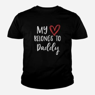 Kids My Heart Belongs To Daddy Kids Fathers Day Premium Kid T-Shirt - Seseable