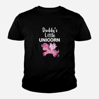 Kids Unicorn Daddys Little Unicorn Girls Magic Rainbow Kid T-Shirt - Seseable