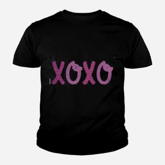 Kids Xoxo Happy Valentines Day Pink Raglan Kid T-Shirt - Seseable