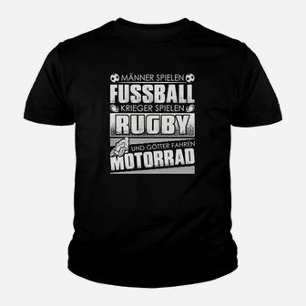 Kinder Tshirt für Herren mit Motorrad & Rugby Spruch - Seseable