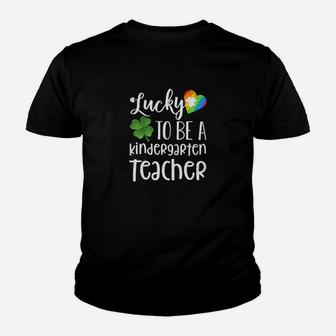 Kindergarten Teacher Patricks Day Heart Kid T-Shirt - Seseable