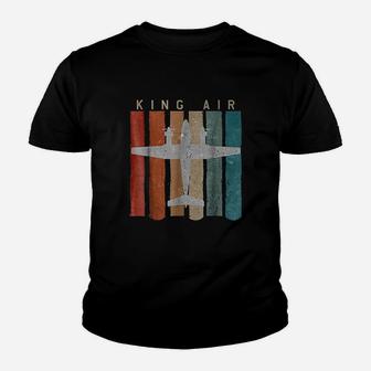 King Air Airplane Vintage Airplane Pilot Kid T-Shirt - Seseable
