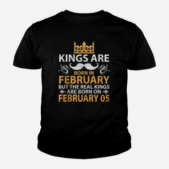 Kings Are Born In Feb The Real Kings Are Born On February Kid T-Shirt - Seseable
