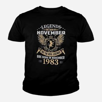 Kings Legends Are Born In November 1983 Birthday Vintage Gift Kid T-Shirt - Seseable