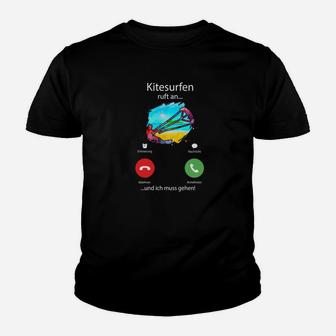 Kitesurfen Ruft an Kinder Tshirt, Lustiges Design für Kitesurfer - Seseable