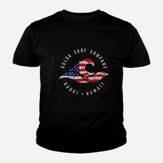 Koloa Surf Vintage Usa Flag Wave Kid T-Shirt - Seseable