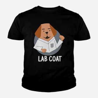 Lab Coat Funny Labrador Dog Pun Science Scientist Kid T-Shirt - Seseable